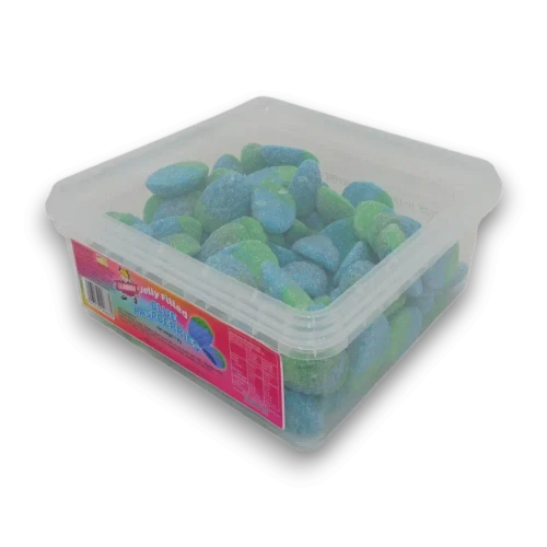 Gummini Jelly Filled Blue Raspberries 1kg tub containing blue raspberry-flavoured gummy sweets with jelly centres