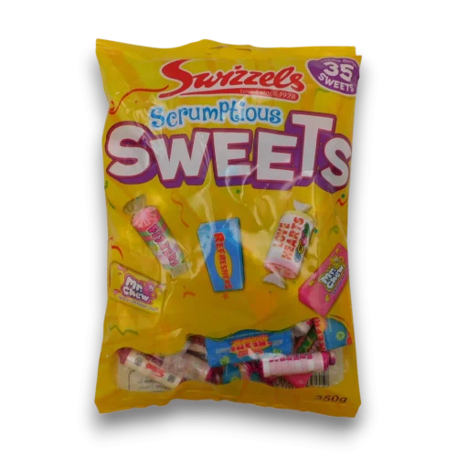 Swizzles Scrumptious Sweets 350g bag of assorted individually wrapped confectionery at The Professors Online Lolly Shop.