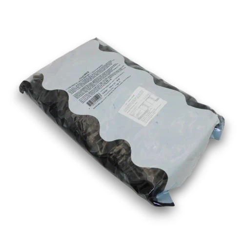 K & H Dutch Licorice Salty Jubes 1kg bag viewed from the left, showing the white label and black liquorice