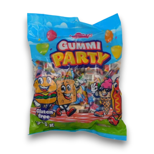 Lolliland Gummi Party Favourites 315g bag front view showing individually wrapped novelty gummies at The Professors