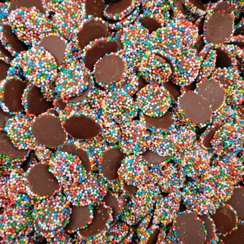 Hugos Chocolates - Freckles - Milk Choc with Multi Colour Sparkles (8kg box)