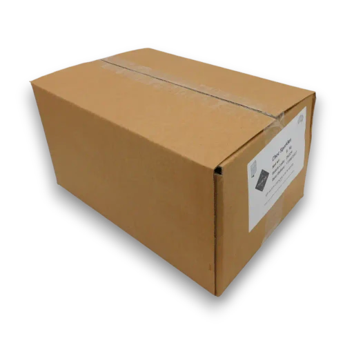 Hugos Chocolates Milk Choc Sparkles 8kg cardboard box shown from the left side with front product label.