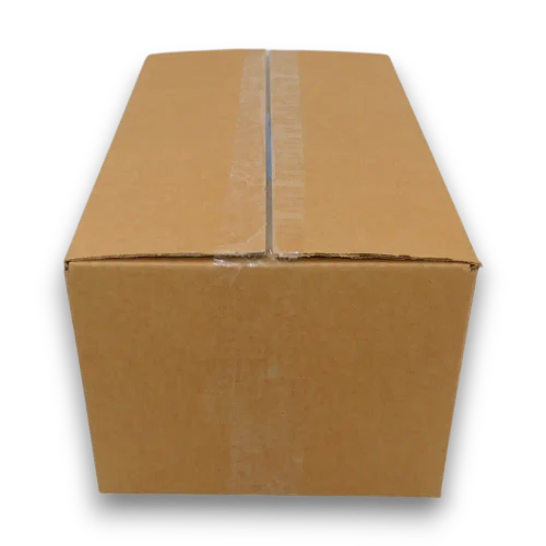 Hugos Chocolates Milk Choc Sparkles 8kg bulk cardboard box shown from the plain rear packaging view.