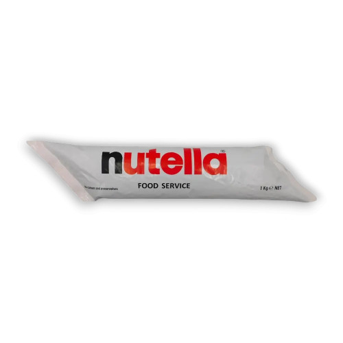 Nutella Piping Bag 1kg, a mess-free solution filled with creamy Nutella hazelnut spread for quick dessert decorating.
