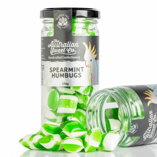 The Australian Sweet Co - Spearmint Humbugs (170g jar)