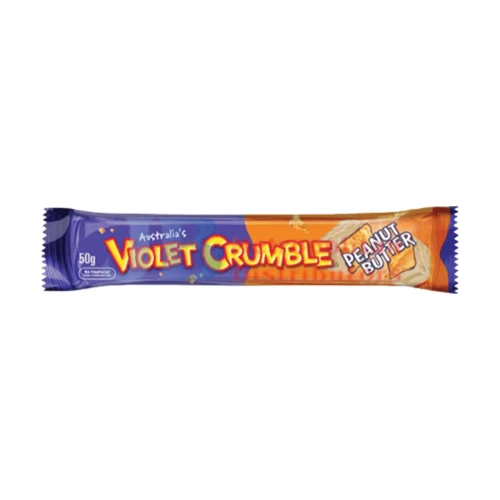 Violet Crumble - Chocolate Honeycomb Bars with Peanut Butter (Display unit | 42 x 50g packs)