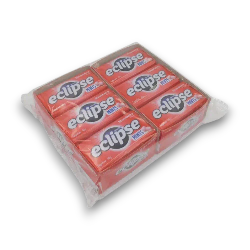 Eclipse Strawberry Mints tray with 12 individual 40g sugarfree tins