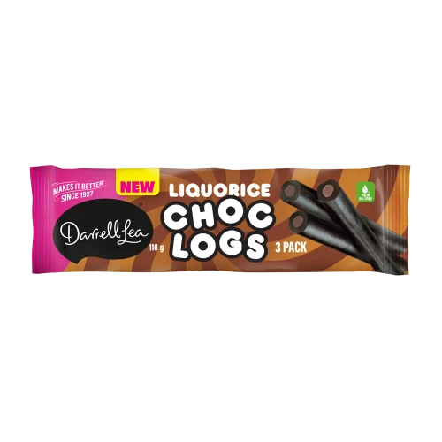 Darrell Lea - Liquorice Choc Logs 3-pack (Display unit | 10 x 110g packs)