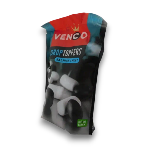 Venco Droptoppers Salmiak and Mint Licorice 225g Plant Pack with mixed liquorice pieces