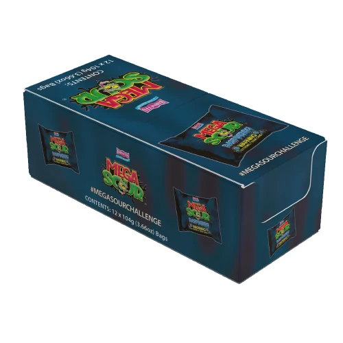 Barnetts - Mega Sour - Raspberry (Display unit | 12 x 104g packs)