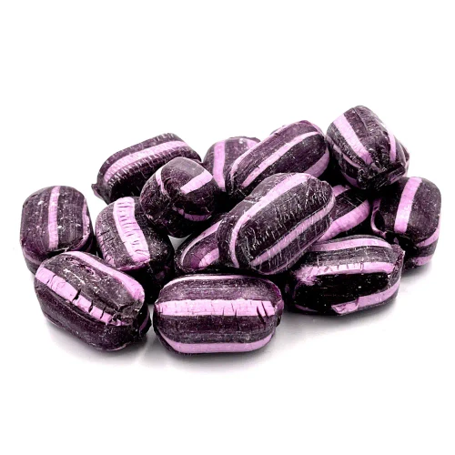 Stockleys Sugar Free Blackcurrant Liquorice hard sweets with purple centres from The Professors Online Lolly Shop