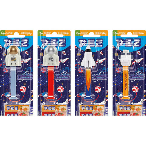 PEZ Mars Mission candy dispensers, 6 x 17g, with astronauts, shuttle and rover at The Professors Online Lolly Shop.
