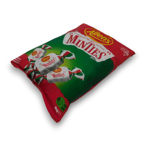 Close-up of Allens Minties – iconic mint-flavoured chewy lollies - The Professors Online Lolly Shop
