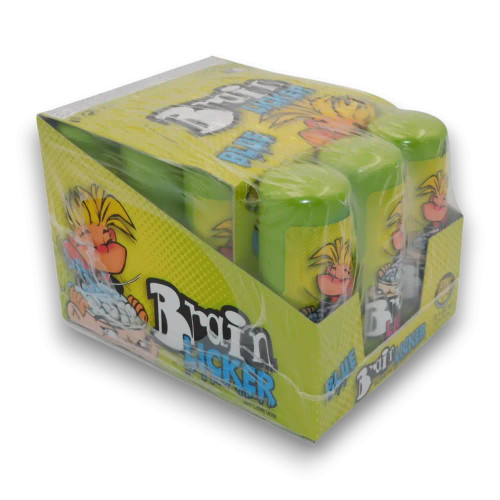 Brain Licker sour candy drink with rollerball applicator available in a 12pc display at The Professors Online Lolly Shop
