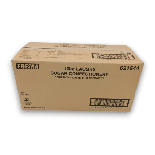 10kg bulk box of Cadbury Fresha Laughs – fun, pink and white teeth-shaped chewy lollies