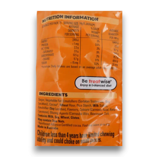 Allens Jaffas (1kg bag) - Nutritional Information - The Professors Online Lolly Shop