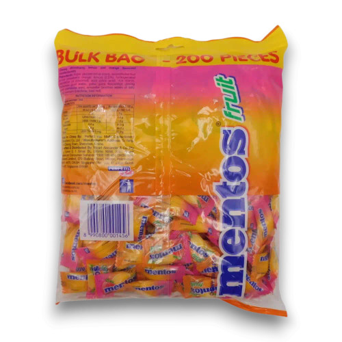 Assortment of Mentos Fruit-flavoured chewy dragees, ideal for candy bowls and events, available at The Professors.