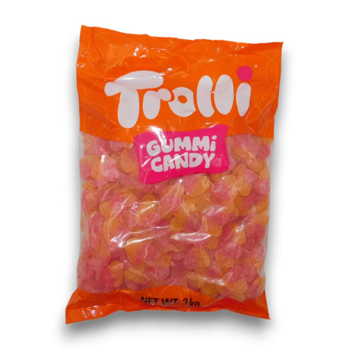 Trolli Sour Peach Hearts 2kg Bag (Approx 200pc) - Soft Jelly - by The Professors Online Lolly Shop