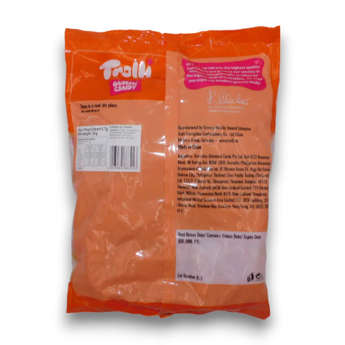 Trolli Sour Peach Hearts 2kg Bulk Bag  - by The Professors Online Lolly Shop