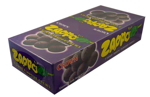 Zappo - Grape Chews, by Crown Confectionery, and more Confectionery at The Professors Online Lolly Shop. (Image Number :2211) Zappo - Grape Chews, by Crown Confectionery, and more Confectionery at The Professors Online Lolly Shop. (Image Number :2211)