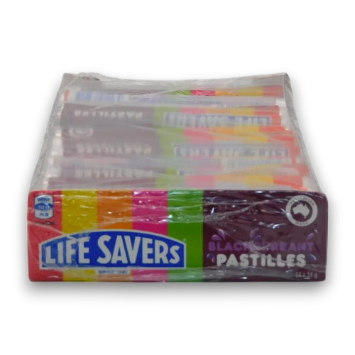Life Savers Blackcurrant Pastilles 24-roll unit highlighting sweet and tangy blackcurrant-flavoured candy