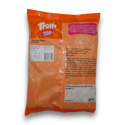 Trolli Brite Crawlers 2kg bulk candy bag for parties, events, and lolly shops