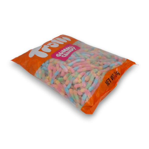 Bulk 2kg bag of Trolli Brite Crawlers – colourful, sour-coated gummy worms