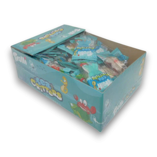 Trolli Sea Critters 540g display box with assorted jelly sea animal shapes, available at The Professors Online Lolly Shop. Trolli Sea Critters 540g display box with assorted jelly sea animal shapes, available at The Professors Online Lolly Shop.