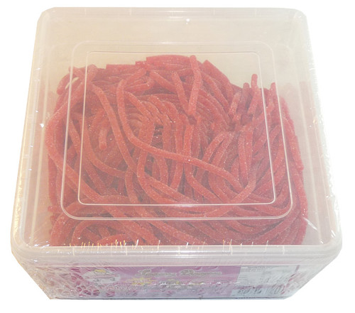Loopy Doopy Sour Strawberry Strings, by AIT Confectionery,  and more Confectionery at The Professors Online Lolly Shop. (Image Number :3366)