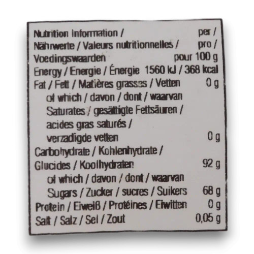 Nutrition information for Jelly Belly Gourmet Jelly Beans in Buttered Popcorn flavour (1kg bag), available at The Professors