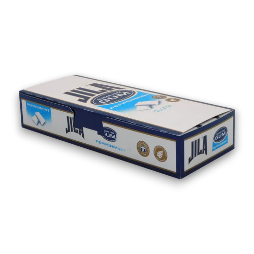 JILA Sugar Free Gum Peppermint, smoother texture and stronger flavour in convenient 22g boxes.