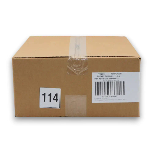 Betta Candy Bananas in 4kg bulk packaging featuring nostalgic banana-shaped treats, available at The Professors Online Lolly Shop.