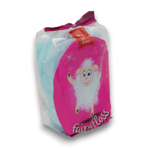 The Fairy Floss King blue fairy floss bag, showcasing whimsical design for event styling or catering, available at The Professors.