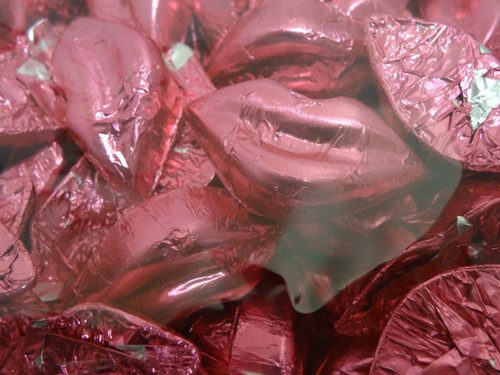 Chocolate Gems - Chocolate Kisses - Pink Foil, by Chocolate Gems,  and more Confectionery at The Professors Online Lolly Shop. (Image Number :4391)