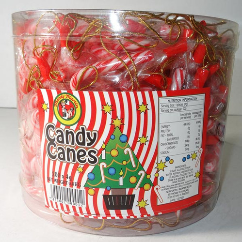 Mandy Martin - Mini Candy Cane Jar, by AIT Confectionery,  and more Confectionery at The Professors Online Lolly Shop. (Image Number :5487)