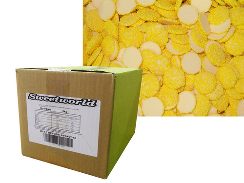 Sweetworld - White Choc Sparkles - Yellow, by Sweetworld,  and more Confectionery at The Professors Online Lolly Shop. (Image Number :6103)