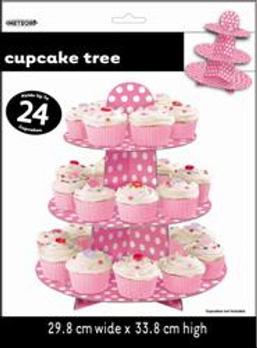 Dots Cupcake Tree - Hot Pink, by Meteor,  and more Partyware at The Professors Online Lolly Shop. (Image Number :5961)