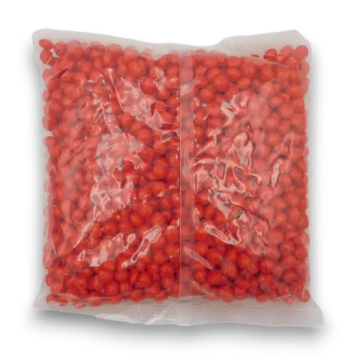 Sweet Treats Candy Chews Red 1kg bag packed with small strawberry flavoured candy chews from The Professors Online Lolly Shop.