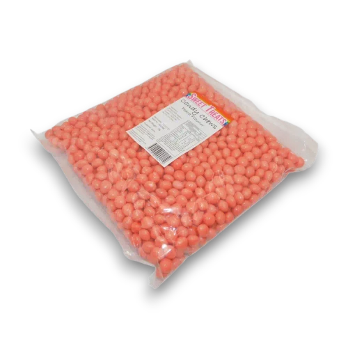 Sweet Treats Candy Chews Peach Flavour 1kg bag packed with small chewy confectionery pieces.