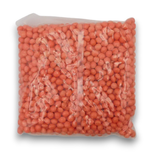 Sweet Treats Candy Chews Peach Flavour 1kg bag featuring pastel peach chewy candy pieces.