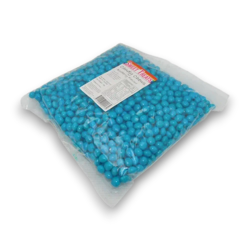 Sweet Treats Blueberry Candy Chews highlighting the vibrant blue chewy confectionery in a 1kg bag.