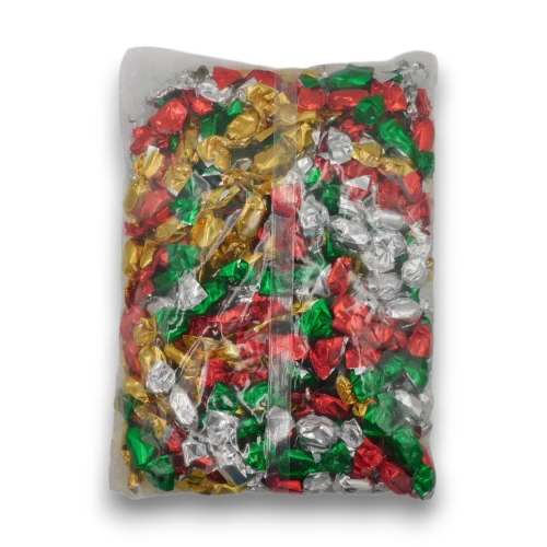 Sweet Treats Assorted Choc Eclairs 1kg bag displaying colourful individually wrapped chocolate eclairs.