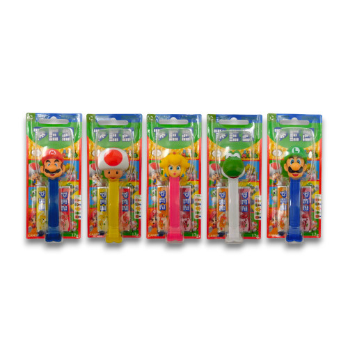 Pez Candy Dispensers - Nintendo featuring Super Mario characters, packed in a blister pack with two refill packs.
