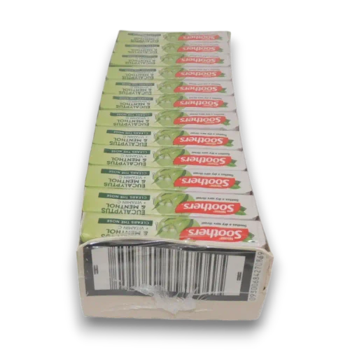 Nestlé Soothers Eucalyptus & Menthol Medicated Lozenges display unit for pharmacies and retailers from The Professors Online Lolly Shop.