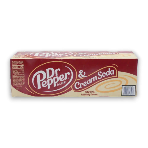 Dr Pepper & Cream Soda 12-pack, available at The Professors Online Lolly Shop.