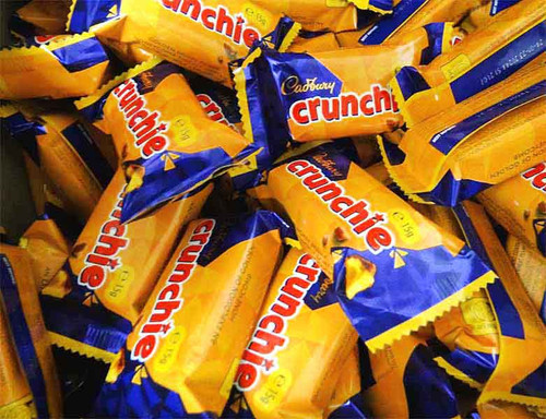 Bulk Crunchie Mini Bars, by Cadbury,  and more Confectionery at The Professors Online Lolly Shop. (Image Number :18018)