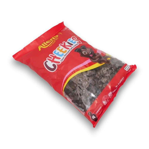 Allens Cheekies 1.3kg bag featuring chocolate flavoured jelly babies from The Professors Online Lolly Shop.
