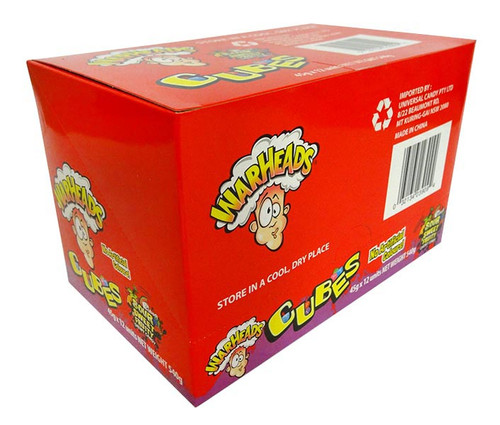 Warheads Sour Cubes, by Warheads,  and more Confectionery at The Professors Online Lolly Shop. (Image Number :17655)