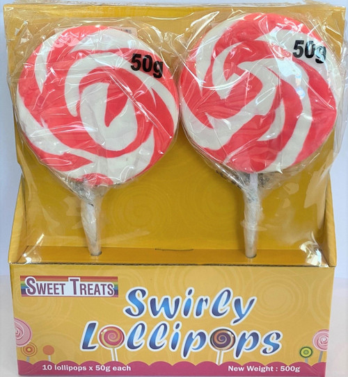 Sweet Treats Swirly Lollipops - Pink, by Brisbane Bulk Supplies,  and more Confectionery at The Professors Online Lolly Shop. (Image Number :18232)