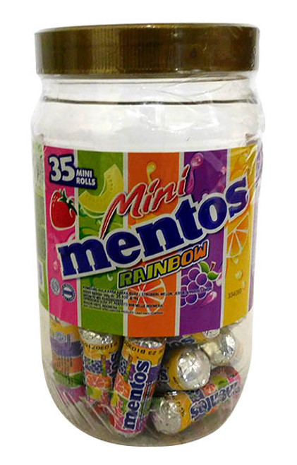 Mentos - Mini Rainbow Rolls, by Perfetti Van Melle,  and more Confectionery at The Professors Online Lolly Shop. (Image Number :18804)